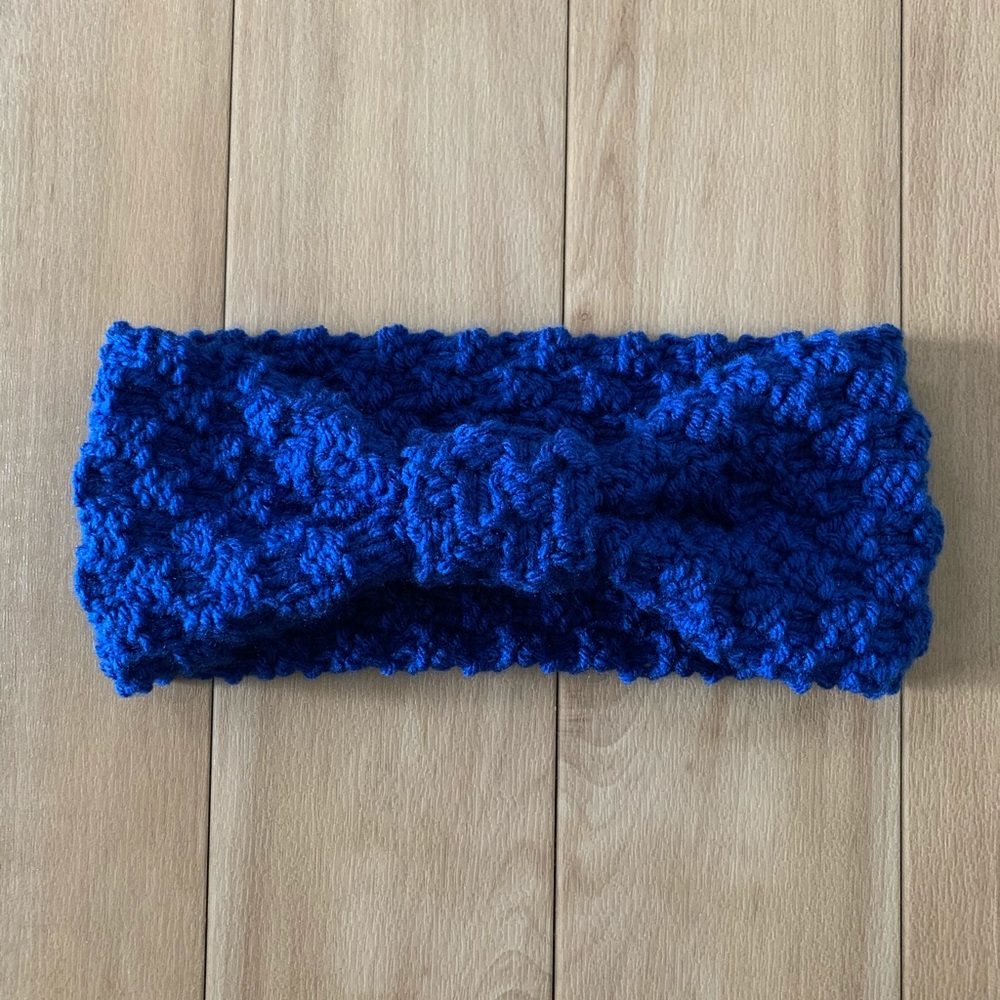 Handmade Cobalt Blue Knit Headband